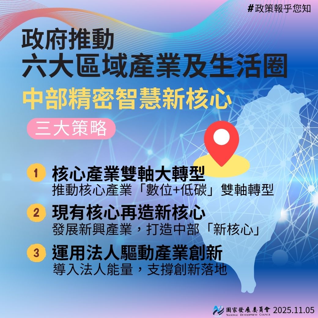 【政策報乎您知】中部精密智慧新核心 新核心、新動力，轉型蛻變全球精密智慧製造重鎮