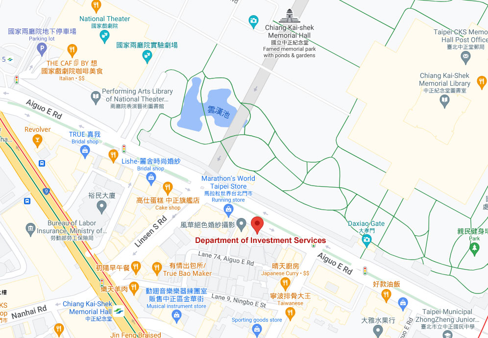 Address：3F., No. 82, Aiguo E. Rd. Zhongzheng Dist., Taipei City 100031 , Taiwan, Republic of China